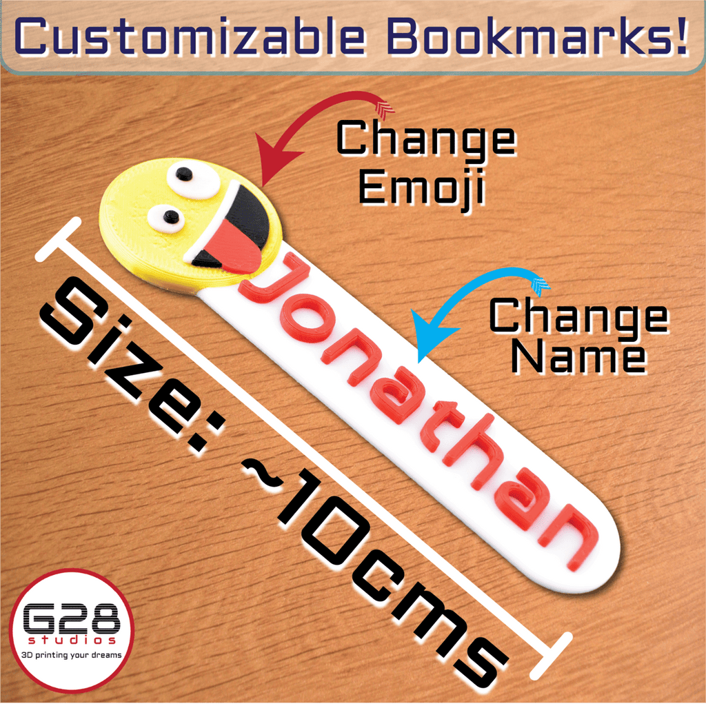 Custom 3D Printed Bookmarks