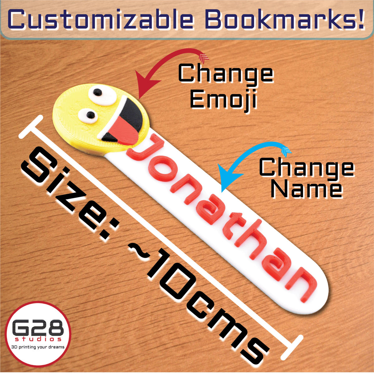 Custom 3D Printed Bookmarks